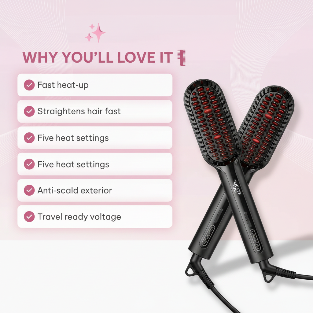 LumiBrush Hair Straightening Comb